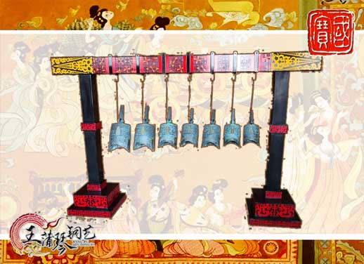 7件編鐘，觀賞裝飾編鐘，可發(fā)音編鐘